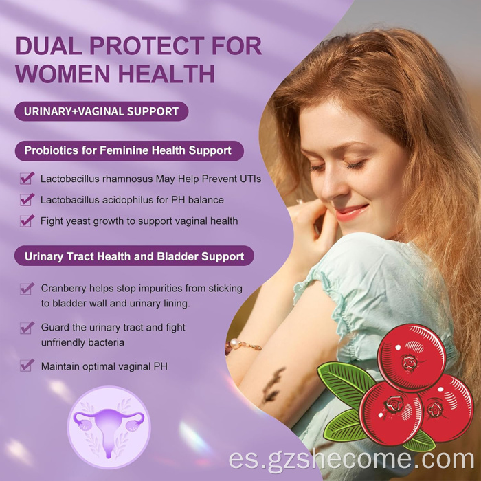 Shecome Cápsulas prebióticas probióticas para mujer Salud digestiva